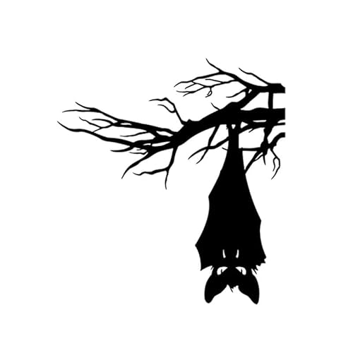 JIFENLI Autoaufkleber 13,5 * 14,5 coolste Fledermäuse Baum Dekor Vinyl Auto Aufkleber Silhouette Stoßstange Fenster JIFENLI Autoaufkleber 13,5 * 14,5 coolste Fledermäuse Baum Dekor Vinyl Auto Aufkleber Silhouette Stoßstange Fenster von JIFENLI