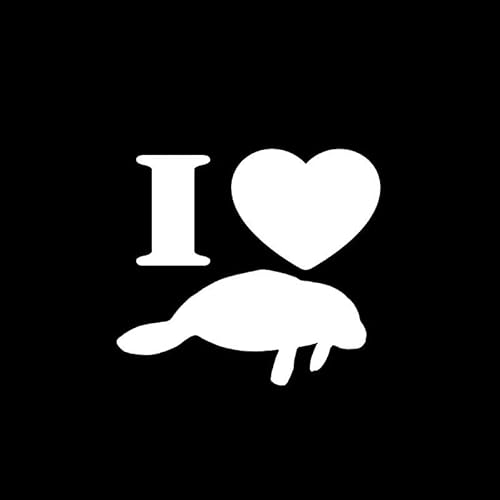 JIFENLI Autoaufkleber 13,5 cm * 12 cm Cartoon I Herz Seekuh Vinyl Auto Aufkleber Aufkleber Schwarz Silber Auto Styling JIFENLI Autoaufkleber 13,5 cm * 12 cm Cartoon I Herz Seekuh Vinyl Auto Aufkleber Aufkleber Schwarz Silber Auto Styling von JIFENLI