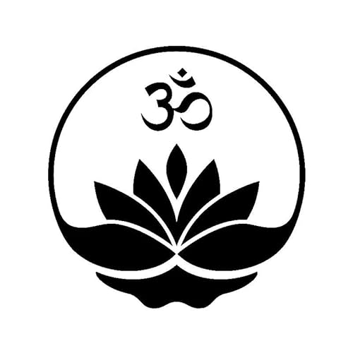 JIFENLI Autoaufkleber 13,7 cm * 14 CM Auto Aufkleber Vinyl Aufkleber Buddha Buddhismus Yoga Om Zen Meditation Dekor Schwarz/Silber von JIFENLI