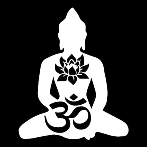 JIFENLI Autoaufkleber 14,5 cm * 17,3 cm Buddha Mode Auto Aufkleber Motorrad Vinyl Aufkleber Schwarz/Silber von JIFENLI