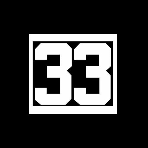 JIFENLI Autoaufkleber 14CM * 12,8CM personalisierte Nummer 33 Vinyl Auto-Styling Auto Aufkleber Aufkleber Grafik Schwarz/Silber JIFENLI Autoaufkleber 14CM * 12,8CM personalisierte Nummer 33 Vinyl Auto-Styling Auto Aufkleber Aufkleber Grafik Schwarz/Silber von JIFENLI