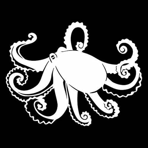 JIFENLI Autoaufkleber 15 * 11,5 CM Oktopus Fisch Lustige Fensterdekoration Tier Aufkleber Auto Aufkleber Zubehör Schwarz/Silber JIFENLI Autoaufkleber 15 * 11,5 CM Oktopus Fisch Lustige Fensterdekoration Tier Aufkleber Auto Aufkleber Zubehör Schwarz/Silber von JIFENLI