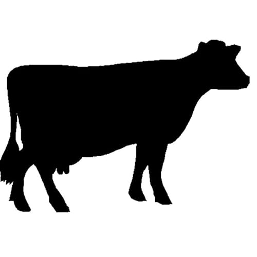 JIFENLI Autoaufkleber 16,8 cm * 11,7 cm Spaß Kuh Rind Silhouette Vinyl Auto-Styling Auto Aufkleber Aufkleber Schwarz/Silber JIFENLI Autoaufkleber 16,8 cm * 11,7 cm Spaß Kuh Rind Silhouette Vinyl Auto-Styling Auto Aufkleber Aufkleber Schwarz/Silber von JIFENLI