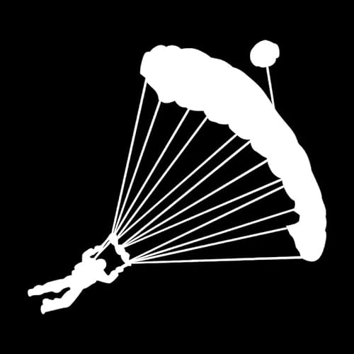 JIFENLI Autoaufkleber 17,7 cm * 16,2 CM Fallschirmspringer Fallschirm Extremsport Mode Aufkleber Aufkleber Auto Styling Vinyl Schwarz/Silber JIFENLI Autoaufkleber 17,7 cm * 16,2 CM Fallschirmspringer Fallschirm Extremsport Mode Aufkleber Aufkleber Auto Styling Vinyl Schwarz/Silber von JIFENLI