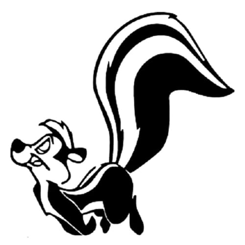JIFENLI Autoaufkleber 17cm * 17cm Skunk Pepe Mode Vinyl Aufkleber Aufkleber Aufkleber Cartoon Schwarz/Silber von JIFENLI