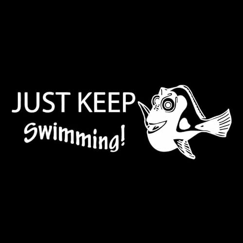 JIFENLI Autoaufkleber 18,1 cm * 6,1 cm Vinyl Aufkleber Auto Aufkleber Findet Dory Schwimmen einfach weiter Fisch Aufkleber schwarz/silber JIFENLI Autoaufkleber 18,1 cm * 6,1 cm Vinyl Aufkleber Auto Aufkleber Findet Dory Schwimmen einfach weiter Fisch Aufkleber schwarz/silber von JIFENLI