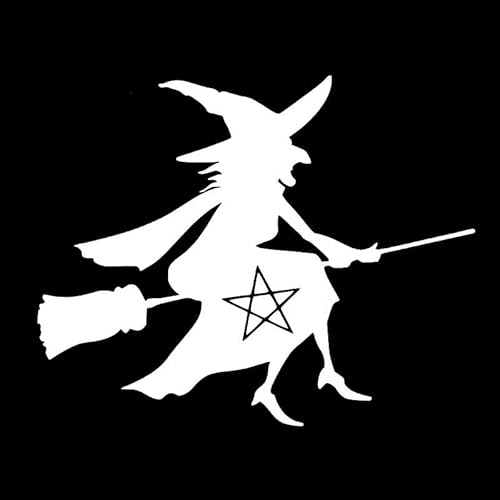 JIFENLI Autoaufkleber 20cm * 16cm Hexe Besen Mode Vinyl Auto-Styling Aufkleber Auto Aufkleber Schwarz/Silber JIFENLI Autoaufkleber 20cm * 16cm Hexe Besen Mode Vinyl Auto-Styling Aufkleber Auto Aufkleber Schwarz/Silber von JIFENLI