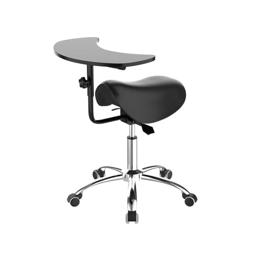 JIFGWBSP Sattelhocker, Anhebbarer Und Verstellbarer Drehstuhl, 360° Beweglicher Arbeitsstuhl, for Büro/Schönheitssalon/Friseursalon, Belastbar Bis 130 Kg von JIFGWBSP