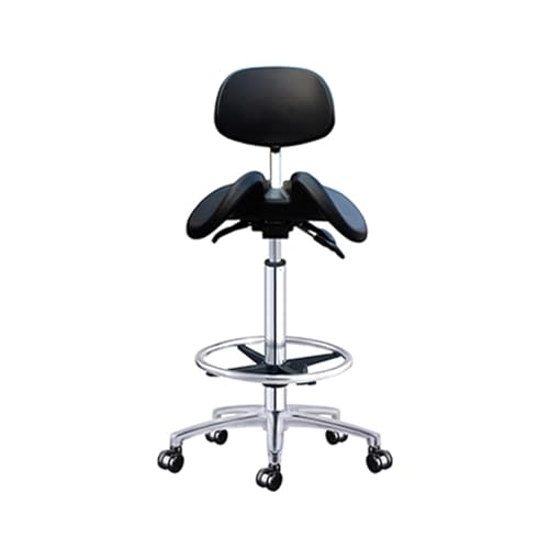 JIFGWBSP Sattelhocker, Höhenverstellbarer Drehstuhl, 360° Beweglicher Bürostuhl, for Schönheitssalon/Büro/Friseursalon, Leicht Zu Reinigen(Height 48-63cm) von JIFGWBSP