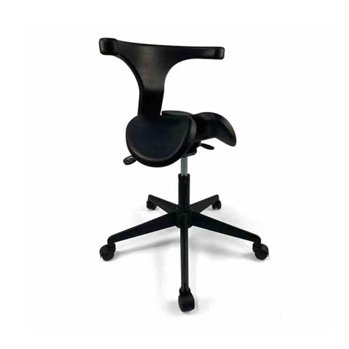 JIFGWBSP Sattelhocker, Höhenverstellbarer Sattelstuhl Mit Rückenlehne, 360 ° Beweglicher Drehstuhl, for Schönheitssalon, Friseurladen, Home-Office von JIFGWBSP