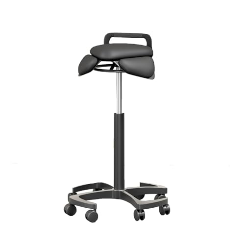 JIFGWBSP Sattelhocker, Verstellbarer Drehhocker, Beweglicher Korrekturstuhl, Geeignet for Bar/Schreibtisch/Stehtisch, Belastbar 150 Kg(Black) von JIFGWBSP