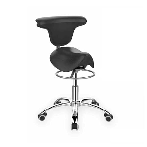 JIFGWBSP Sattelhocker,Hebbarer Drehhocker,Orthopädischer 360°-Stuhl Mit Riemenscheiben,Für Zuhause/Büro/Schönheitssalon,Einfach Zu Montieren(Black) von JIFGWBSP