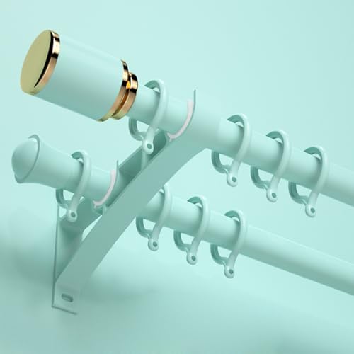 Doppelte Vorhangschiene Wandmontage Aluminium-Schienenset for Vorhänge Doppelschienensystem for Wohnzimmer/Schlafzimmer/Hotel Raumteiler(Green,2.1m(6.9ft)) von JIHAJU