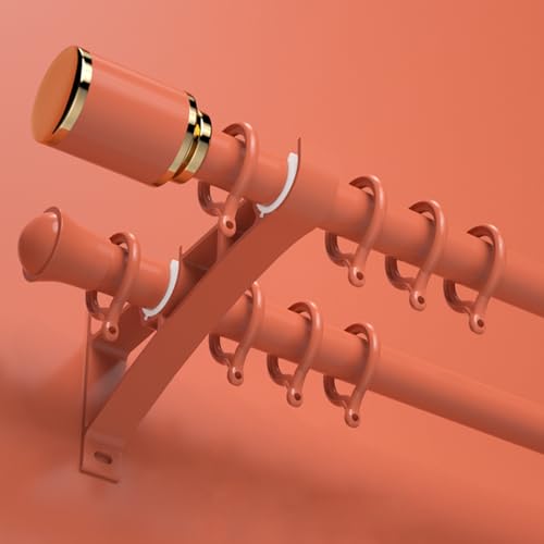 Doppelte Vorhangschiene Wandmontage Aluminium-Schienenset for Vorhänge Doppelschienensystem for Wohnzimmer/Schlafzimmer/Hotel Raumteiler(Rosso,2.2m(7.2ft)) von JIHAJU
