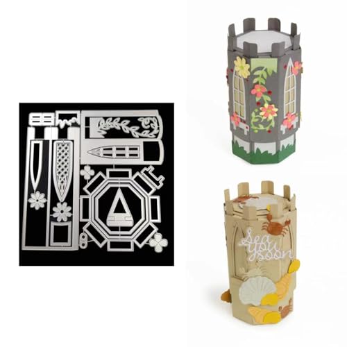 3D Turm Stanzschablonen Turm Boxen Stanzen für DIY ScrapBooking Album Dekorative Papier Handwerk und Karten Herstellung Hochzeitgeschenkbox Keksbox Süßigkeitenbox von JIHFOHHA