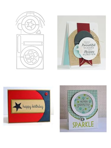 4 Stil Kreis Stern Hintergrund Geschenkkarte Stanzschablonen Geburtstag Stanzen für DIY ScrapBooking Album Dekorative Papier Handwerk und Karten Herstellung von JIHFOHHA