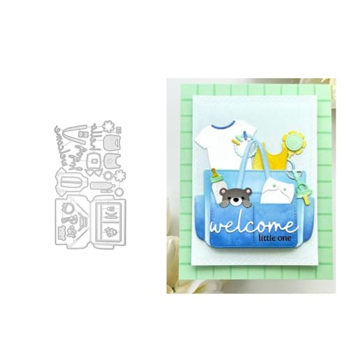 Babytasche Stanzschablonen Neugeborene Geburtstag Stanzen für DIY ScrapBooking Album Dekorative Papier Handwerk und Karten Herstellung von JIHFOHHA