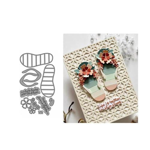 Flip Flops Stanzschablonen Blumen Sommer Stanzen für DIY ScrapBooking Album Dekorative Papier Handwerk und Karten Herstellung von JIHFOHHA