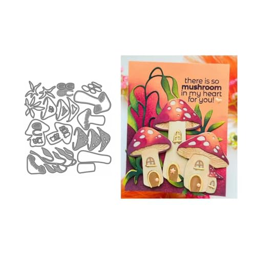 Herbst Pilz Haus Stanzschablonen Pilz Stanzen für DIY ScrapBooking Album Dekorative Papier Handwerk und Karten Herstellung von JIHFOHHA