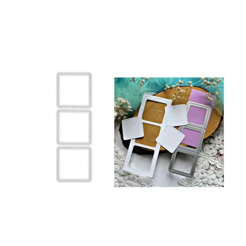 JIHFOHHA 3 Set Rechteck Rahmen Stanzschablonen Stanzen für DIY ScrapBooking Album Dekorative Papier Handwerk und Karten Herstellung von JIHFOHHA