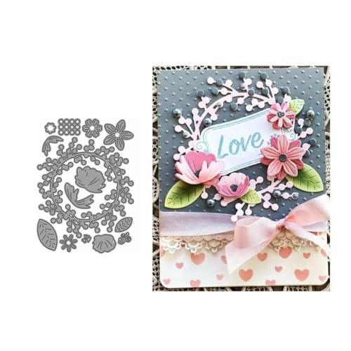 JIHFOHHA 3D Realistisch Blume Stanzschablonen Frühling Stanz für DIY ScrapBooking Album Dekorative Papier Handwerk und Karten Herstellung (Kranz) von JIHFOHHA