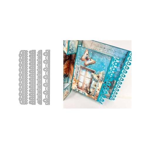JIHFOHHA 4 Set Spitze Lange Streifen Grenze Stanzschablonen Stanzen für DIY ScrapBooking Album Dekorative Papier Handwerk und Karten Herstellung von JIHFOHHA