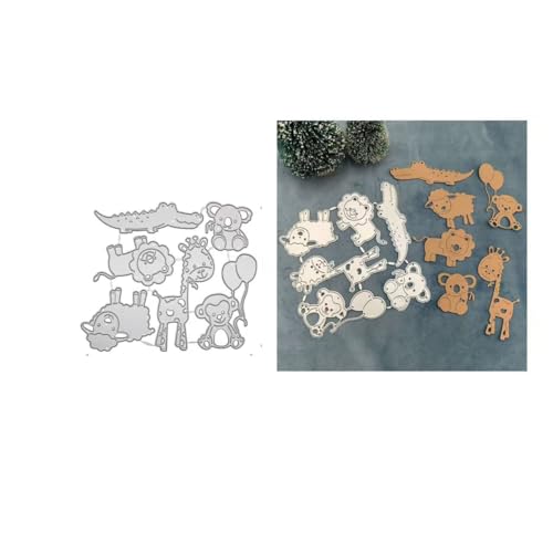 JIHFOHHA 6 Set Tiere Ballon Stanzschablonen Tiere Stanzen für DIY ScrapBooking Album Dekorative Papier Handwerk und Karten Herstellung von JIHFOHHA