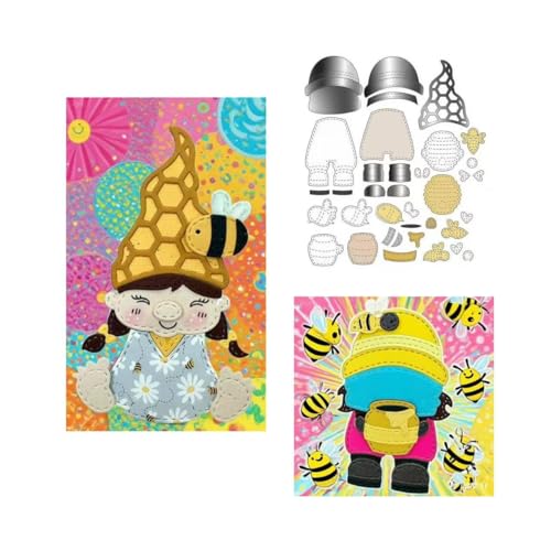 JIHFOHHA Biener Gnome Zubehör Stanzschablonen Weihnachtszwerg Stanzen für DIY ScrapBooking Album Dekorative Papier Handwerk und Karten Herstellung von JIHFOHHA
