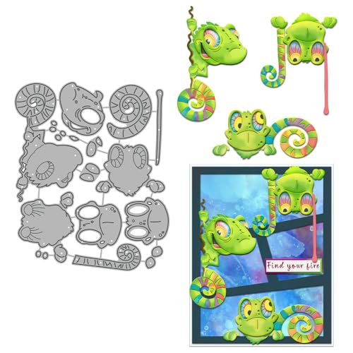 JIHFOHHA Chamäleon Stanzschablonen Stanzen für DIY ScrapBooking Album Dekorative Papier Handwerk und Karten Herstellung von JIHFOHHA