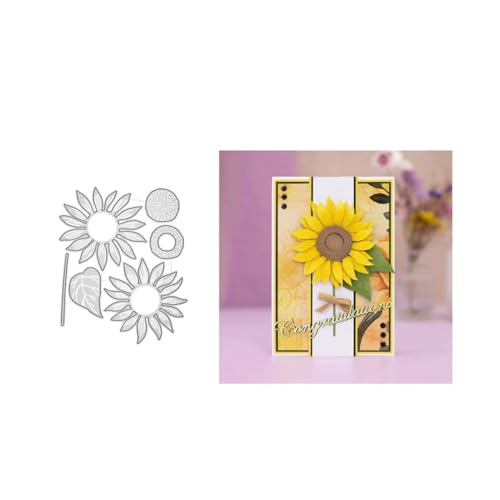 JIHFOHHA Frühling Blumen Stanzschablonen Sonnenblume Stanzen für DIY ScrapBooking Album Dekorative Papier Handwerk und Karten Herstellung von JIHFOHHA