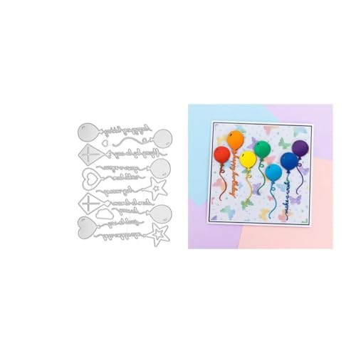 JIHFOHHA Geburtstagsballon Stanzschablonen Geburtstag Stanzen für DIY ScrapBooking Album Dekorative Papier Handwerk und Karten Herstellung von JIHFOHHA
