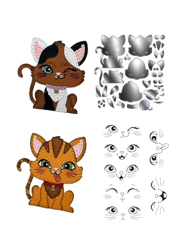 JIHFOHHA Gnom Katze Gesicht Stempel und Stanzschablonen für Karten Herstellung, Gnome Zubehör Stanzen Stempel und Briefmarken Set für DIY Scrapbooking Fotoalbum Dekorativ von JIHFOHHA