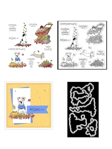 JIHFOHHA Herbst Hund Stempel und Stanzschablonen für Karten Herstellung, Stanzen Stempel und Briefmarken Set für DIY Scrapbooking Fotoalbum Dekorativ JIHFOHHA Herbst Hund Stempel und Stanzschablonen für Karten Herstellung, Stanzen Stempel und Briefmarken Set für DIY Scrapbooking Fotoalbum Dekorativ von JIHFOHHA