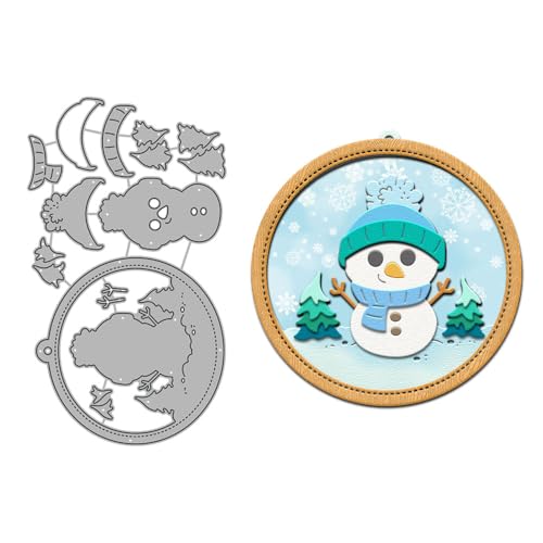 JIHFOHHA Kreis Schneemann Etiketten Stanzschablonen Stanzen für DIY ScrapBooking Album Dekorative Papier Handwerk und Karten Herstellung von JIHFOHHA