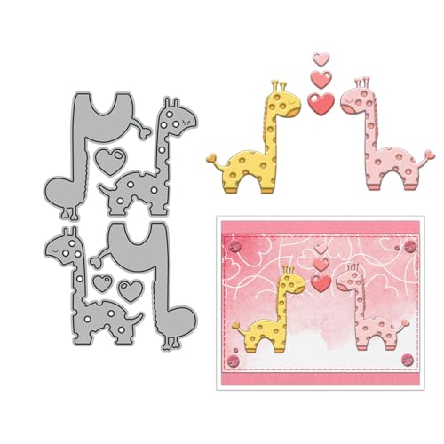 JIHFOHHA Liebe Giraffe Stanzschablonen Valentinstag Stanzen für DIY ScrapBooking Album Dekorative Papier Handwerk und Karten Herstellung von JIHFOHHA