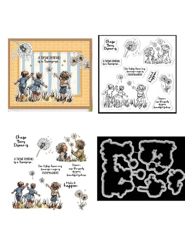 JIHFOHHA Prinzessin Kinder Freunde Stempel und Stanzschablonen für Karten Herstellung, 2025 2026 Stanzen Stempel und Briefmarken Set für DIY Scrapbooking Fotoalbum Dekorativ von JIHFOHHA