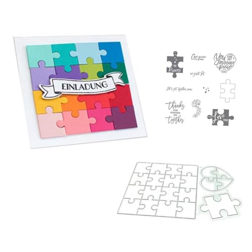 JIHFOHHA Puzzle Stempel und Stanzschablonen für Karten Herstellung, Stanzen Stempel und Briefmarken Set für DIY Scrapbooking Fotoalbum Dekorativ JIHFOHHA Puzzle Stempel und Stanzschablonen für Karten Herstellung, Stanzen Stempel und Briefmarken Set für DIY Scrapbooking Fotoalbum Dekorativ von JIHFOHHA