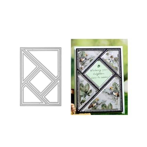 JIHFOHHA Rechteck Geometrie Spleizen Hintergrund Stanzschablonen Stanzen für DIY ScrapBooking Album Dekorative Papier Handwerk und Karten Herstellung von JIHFOHHA