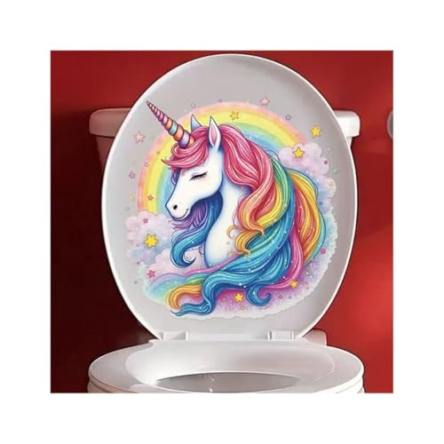 JIHFOHHA Regenbogen Einhorn Selbstklebende Toilettensitz Aufkleber für Toilettendeckel und Tank Dekorativ JIHFOHHA Regenbogen Einhorn Selbstklebende Toilettensitz Aufkleber für Toilettendeckel und Tank Dekorativ von JIHFOHHA