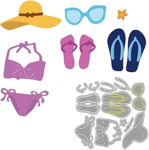 JIHFOHHA Sand Hut Bademode Stanzschablonen Urlaub Sommer Stanzen für DIY ScrapBooking Album Dekorative Papier Handwerk und Karten Herstellung von JIHFOHHA