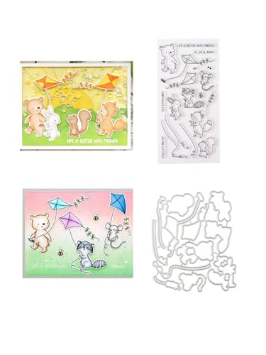 JIHFOHHA Tier Fuchs Kaninchen Drachen Stempel und Stanzschablonen für Karten Herstellung, Frühling Stanzen Stempel und Briefmarken Set für DIY Scrapbooking Fotoalbum Dekorativ JIHFOHHA Tier Fuchs Kaninchen Drachen Stempel und Stanzschablonen für Karten Herstellung, Frühling Stanzen Stempel und Briefmarken Set für DIY Scrapbooking Fotoalbum Dekorativ von JIHFOHHA