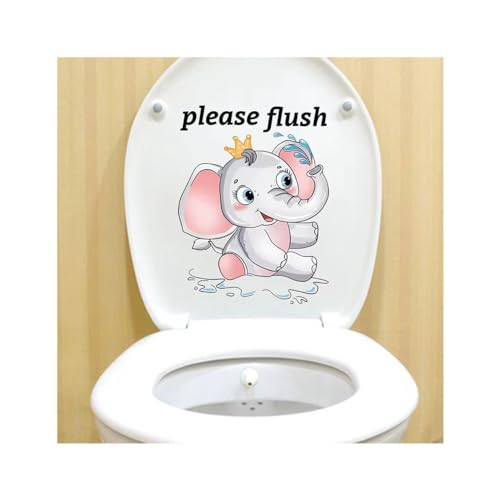 Lustige Sprinkler Elefant Selbstklebende Toilettensitz Aufkleber Buchstaben Tiere Aufkleber für Toilettendeckel und Tank Dekorativ Lustige Sprinkler Elefant Selbstklebende Toilettensitz Aufkleber Buchstaben Tiere Aufkleber für Toilettendeckel und Tank Dekorativ von JIHFOHHA
