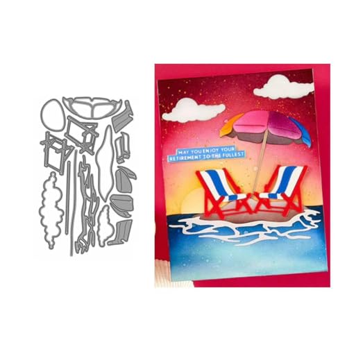 Strandkorb Stanzschablonen Strand Urlaub Stanzen für DIY ScrapBooking Album Dekorative Papier Handwerk und Karten Herstellung von JIHFOHHA
