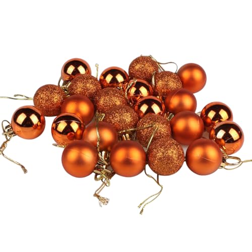24 Stück 3 cm Weihnachtskugeln Ornamente Party Baum hängende Kugeln bunt bruchsicher Weihnachtsbaumschmuck Hochzeit Feier Dekorationen Bronze von JIHUOO