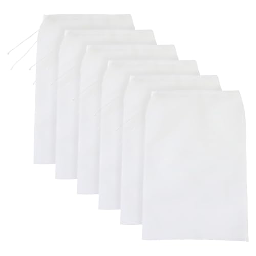 6 Stück Nussmilchbeutel Sieb, Seihtuchbeutel zum Abseihen von Nylon-Käse-Tuch, Fruchtsaft-Filterbeutel, feinmaschiger Beutel zum Abseihen von Kaffee, Tofu, Joghurt, Tee, 20 x 30 cm 6 Stück Nussmilchbeutel Sieb, Seihtuchbeutel zum Abseihen von Nylon-Käse-Tuch, Fruchtsaft-Filterbeutel, feinmaschiger Beutel zum Abseihen von Kaffee, Tofu, Joghurt, Tee, 20 x 30 cm von JIHUOO