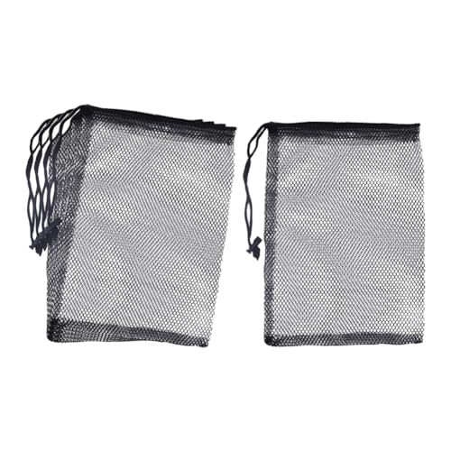 JIHUOO 10 x Nylon-Netzbeutel mit Kordelzug, große Netztaschen für Sportgeräte, Golfballbeutel, Netz-Wäschesäcke mit Kordelverschluss von JIHUOO