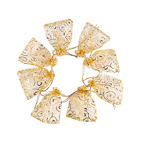 JIHUOO 100 Stück 9 x 12cm Golden Organzasäckchen Gastgeschenk Säckchen Organza Beutel Taschen Schmucksäckchen JIHUOO 100 Stück 9 x 12cm Golden Organzasäckchen Gastgeschenk Säckchen Organza Beutel Taschen Schmucksäckchen von JIHUOO