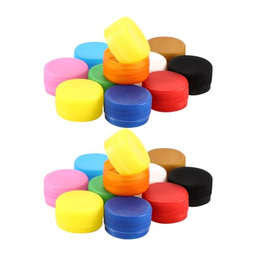 JIHUOO 100 Stück bunte Kunststoff-Flaschenverschlüsse, 3 cm, farbige Flaschendeckel, kleine Flaschendeckel, Kunst und Handwerk, verschiedene Farben, dekorative DIY-Flaschendeckel JIHUOO 100 Stück bunte Kunststoff-Flaschenverschlüsse, 3 cm, farbige Flaschendeckel, kleine Flaschendeckel, Kunst und Handwerk, verschiedene Farben, dekorative DIY-Flaschendeckel von JIHUOO