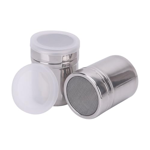 JIHUOO 2 Stück Edelstahl Schokoladenpulverstreuer feinmaschig Mehlstaubwedel Mehlzucker Salz Streuer klein Puderzuckersieb Kaffeepulversieb Gewürzstreuer Flasche mit Deckel JIHUOO 2 Stück Edelstahl Schokoladenpulverstreuer feinmaschig Mehlstaubwedel Mehlzucker Salz Streuer klein Puderzuckersieb Kaffeepulversieb Gewürzstreuer Flasche mit Deckel von JIHUOO