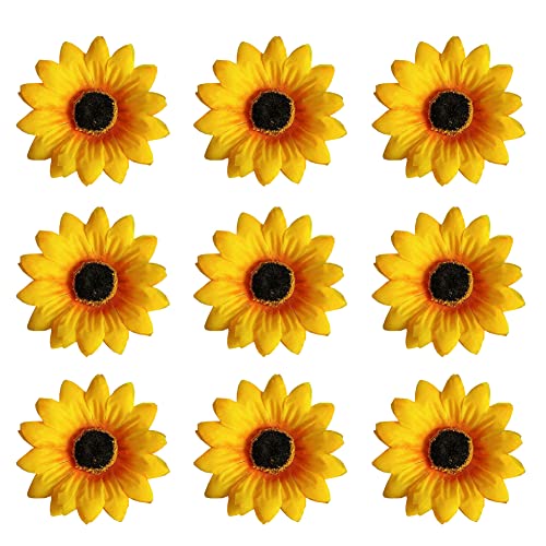 JIHUOO 20 Stück Künstliche Sonnenblumen Köpfe Seide Blumenköpfe Blumenkopf Kunstblumen Kopf Seidenblumen Plastikblumen Deko für Hochzeit Party Tischdeko 7,5 cm JIHUOO 20 Stück Künstliche Sonnenblumen Köpfe Seide Blumenköpfe Blumenkopf Kunstblumen Kopf Seidenblumen Plastikblumen Deko für Hochzeit Party Tischdeko 7,5 cm von JIHUOO
